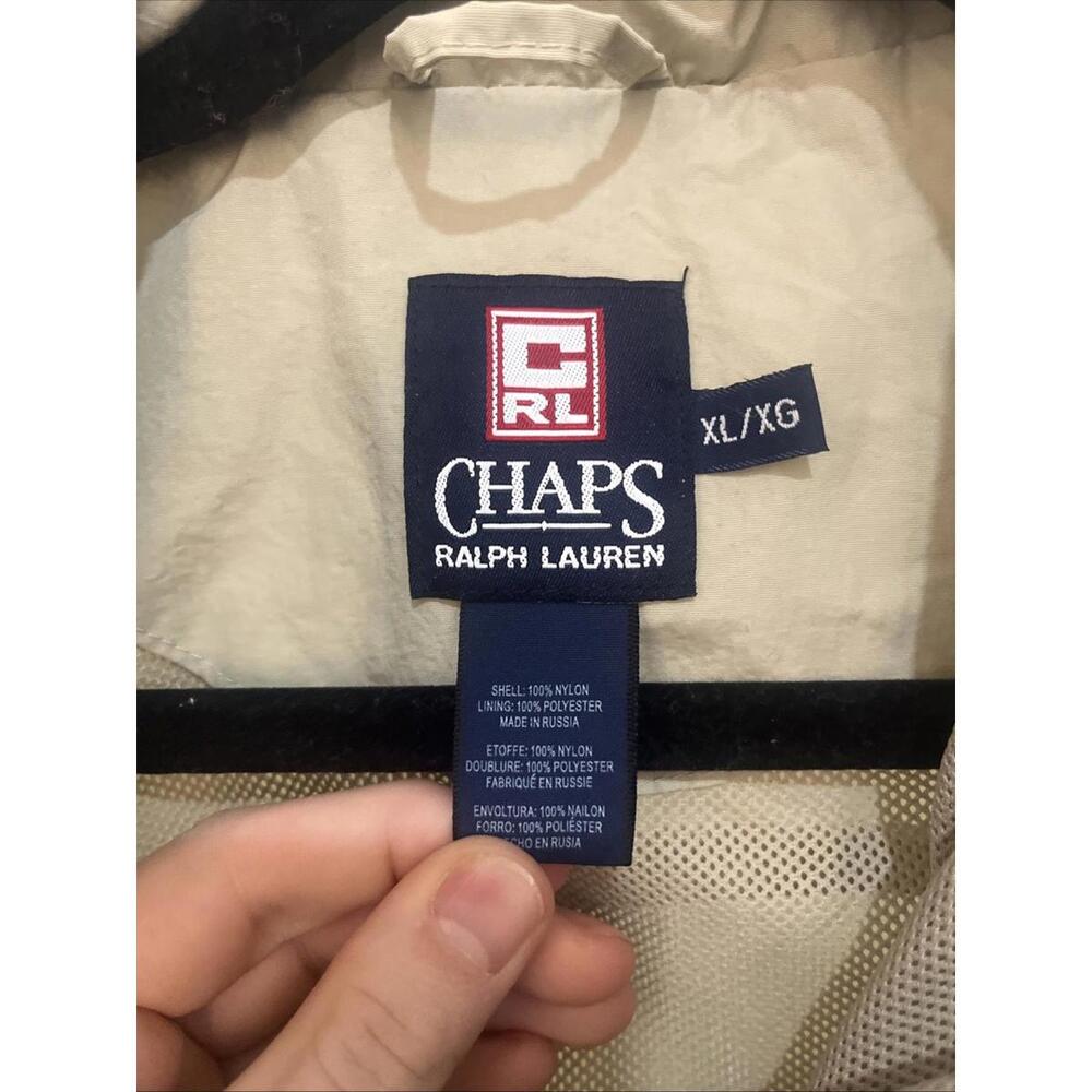 Chaps Ralph Lauren Men's Beige Windbreaker Jacket Large, Size XL - Picture 3 of 9